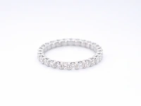 Witgouden alliance ring met briljant geslepen diamant - afbeelding 6 van  10