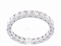 Witgouden alliance ring met briljant geslepen diamant - afbeelding 1 van  11