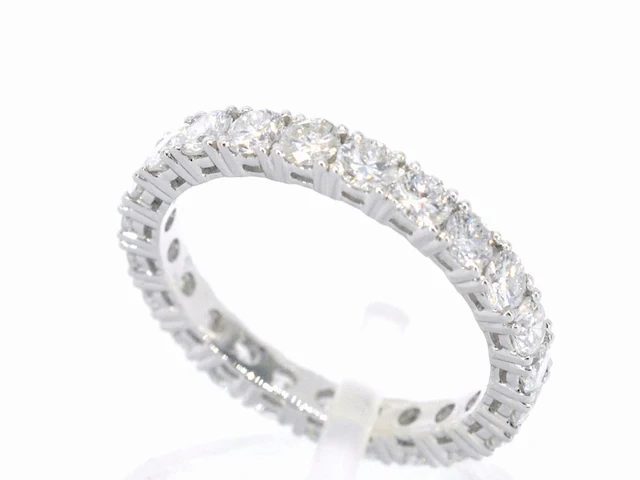 Witgouden alliance ring met briljant geslepen diamant - afbeelding 3 van  11