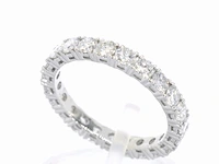 Witgouden alliance ring met briljant geslepen diamant - afbeelding 3 van  11
