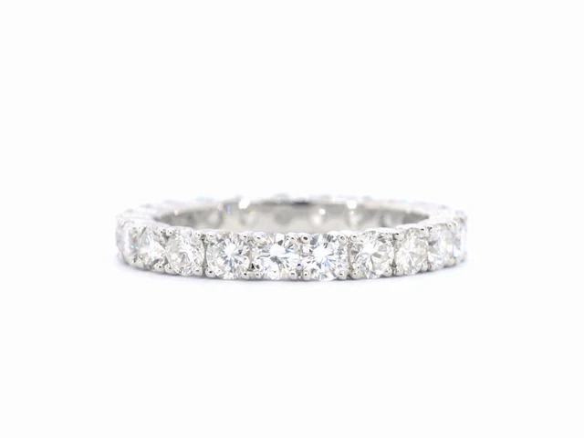 Witgouden alliance ring met briljant geslepen diamant - afbeelding 6 van  11