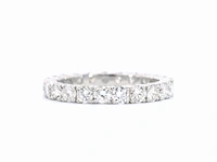 Witgouden alliance ring met briljant geslepen diamant - afbeelding 6 van  11