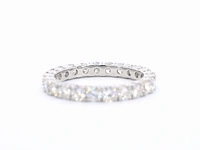 Witgouden alliance ring met briljant geslepen diamant - afbeelding 7 van  11