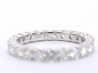 Witgouden alliance ring met briljant geslepen diamant - afbeelding 9 van  11