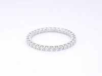 Witgouden alliance ring met briljant geslepen diamant - afbeelding 6 van  10