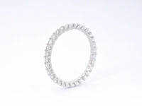 Witgouden alliance ring met briljant geslepen diamant - afbeelding 7 van  10