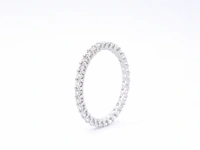 Witgouden alliance ring met briljant geslepen diamant - afbeelding 8 van  10