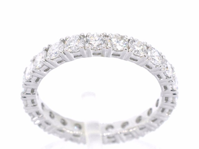 Witgouden alliance ring met briljant geslepen diamant - afbeelding 1 van  9