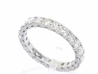 Witgouden alliance ring met briljant geslepen diamant - afbeelding 3 van  9