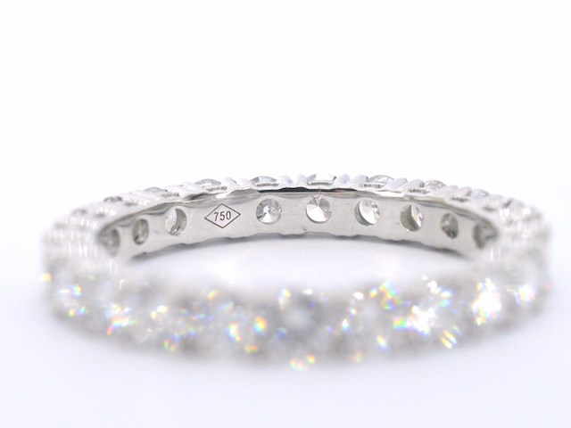 Witgouden alliance ring met briljant geslepen diamant - afbeelding 9 van  9