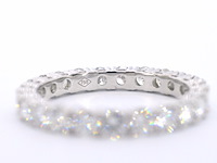 Witgouden alliance ring met briljant geslepen diamant - afbeelding 9 van  9