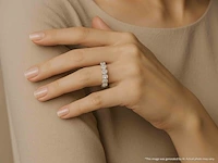 Witgouden alliance ring met briljant geslepen diamanten - afbeelding 2 van  7