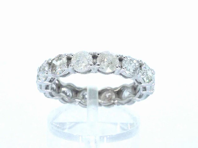 Witgouden alliance ring met briljant geslepen diamanten - afbeelding 5 van  7