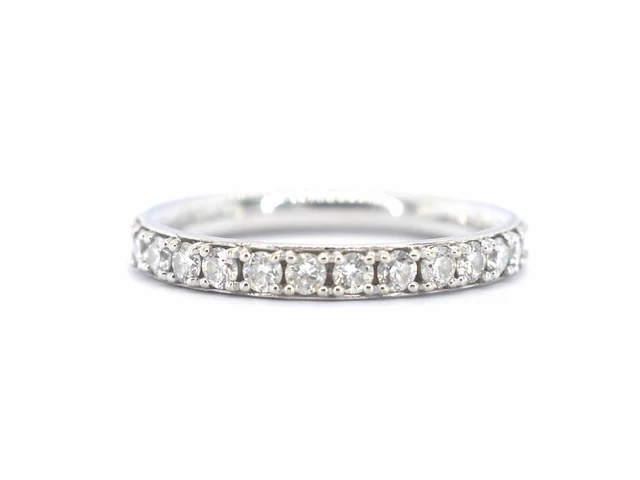 Witgouden alliance ring met natuurlijke diamanten 0.90 carat - afbeelding 1 van  8