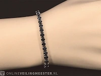 Witgouden armband met 16.00 carat zwarte briljant geslepen diamanten - afbeelding 2 van  10