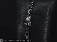 Witgouden armband met 16.00 carat zwarte briljant geslepen diamanten - afbeelding 6 van  10