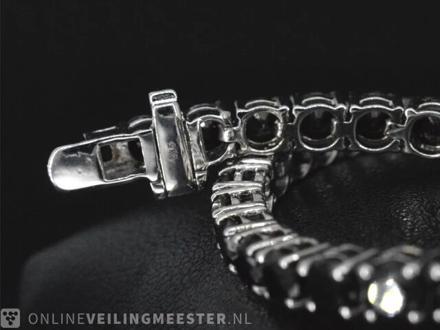 Witgouden armband met 16.00 carat zwarte briljant geslepen diamanten - afbeelding 9 van  10