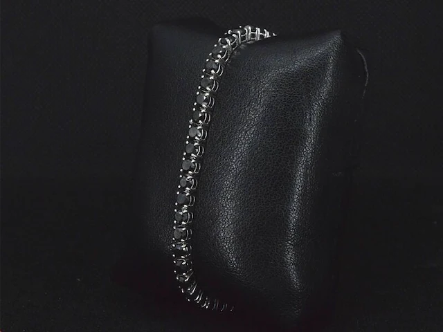Witgouden armband met 16.00 carat zwarte briljant geslepen diamanten - afbeelding 4 van  11