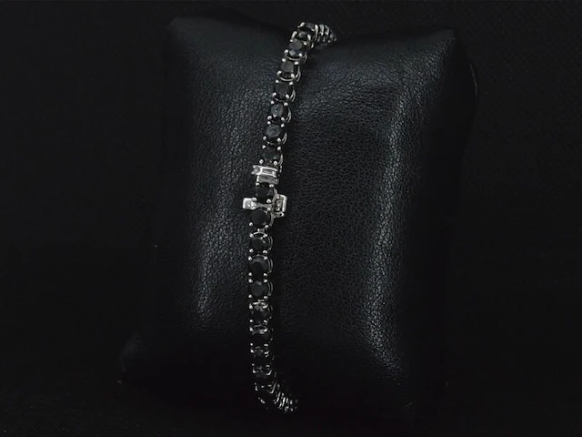 Witgouden armband met 16.00 carat zwarte briljant geslepen diamanten - afbeelding 5 van  11