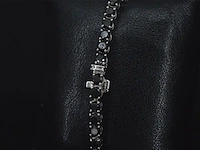 Witgouden armband met 16.00 carat zwarte briljant geslepen diamanten - afbeelding 6 van  11