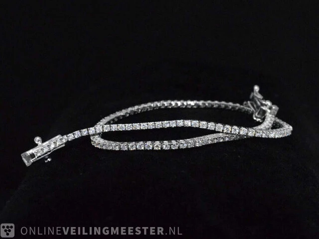 Witgouden armband met briljant geslepen diamanten 1.08 carat - afbeelding 3 van  9