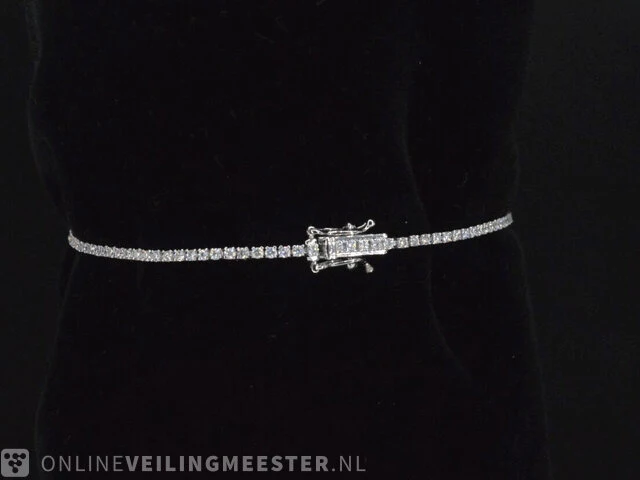 Witgouden armband met briljant geslepen diamanten 1.08 carat - afbeelding 7 van  9