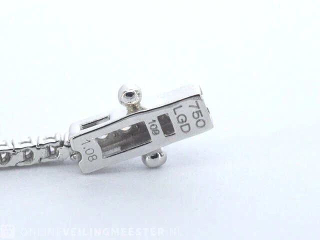 Witgouden armband met briljant geslepen diamanten 1.08 carat - afbeelding 9 van  9