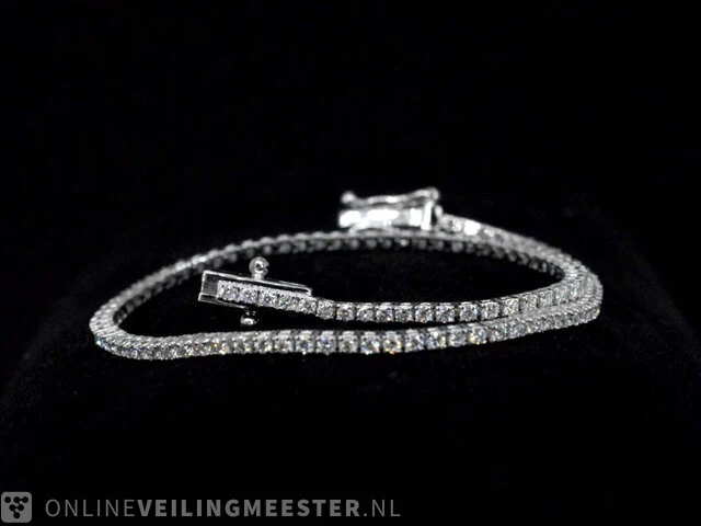 Witgouden armband met briljant geslepen diamanten 1.25 carat - afbeelding 4 van  8