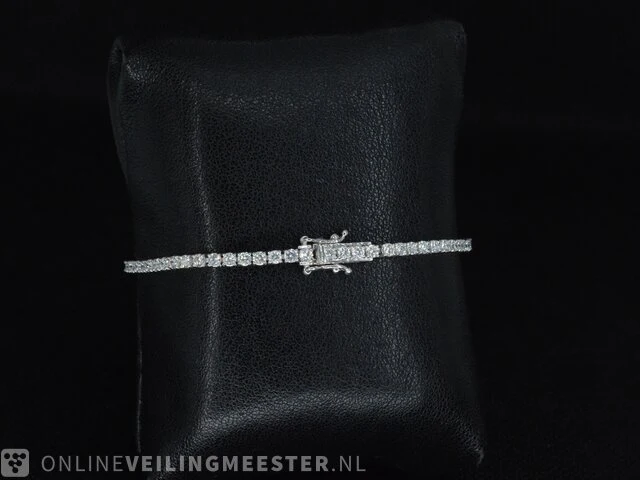 Witgouden armband met briljant geslepen diamanten 3.10 carat - afbeelding 4 van  7