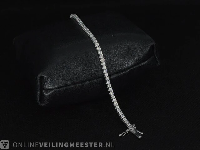 Witgouden armband met briljant geslepen diamanten 3.10 carat - afbeelding 5 van  7