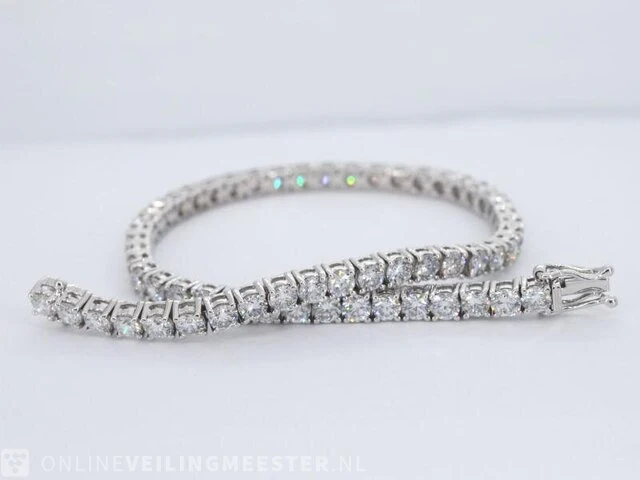 Witgouden armband met briljant geslepen diamanten 6.42 carat - afbeelding 1 van  6