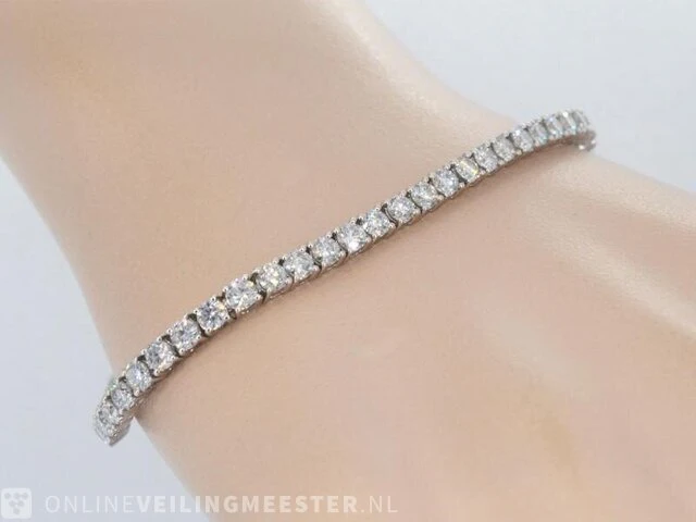 Witgouden armband met briljant geslepen diamanten 6.42 carat - afbeelding 2 van  6