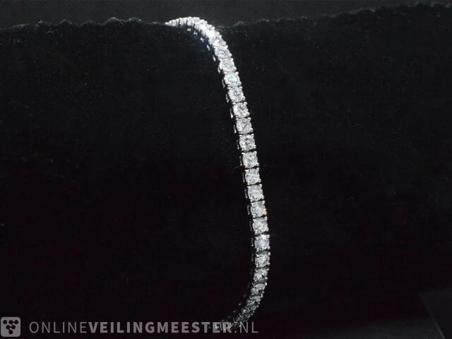 Witgouden armband met briljant geslepen diamanten 6.42 carat - afbeelding 4 van  6
