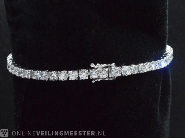 Witgouden armband met briljant geslepen diamanten 6.42 carat - afbeelding 5 van  6