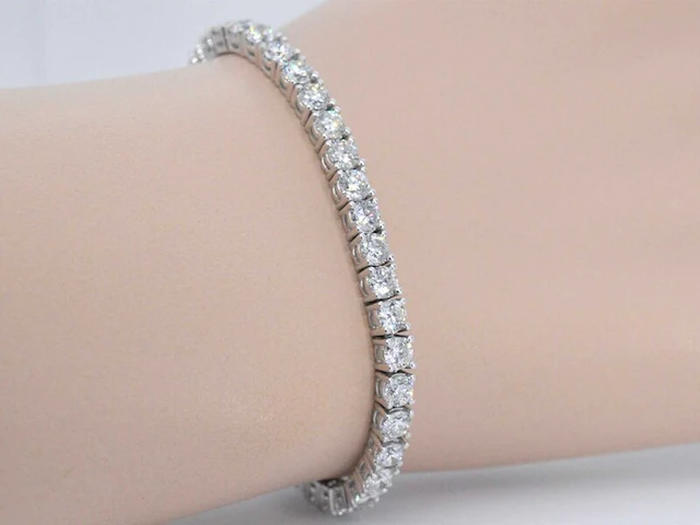 Witgouden armband met briljant geslepen diamanten 9.00 carat - afbeelding 6 van  13