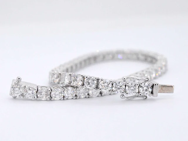 Witgouden armband met briljant geslepen diamanten 9.00 carat - afbeelding 10 van  13
