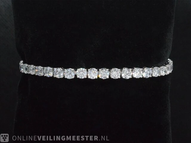 Witgouden armband met briljant geslepen diamanten 9.63 carat - afbeelding 4 van  8