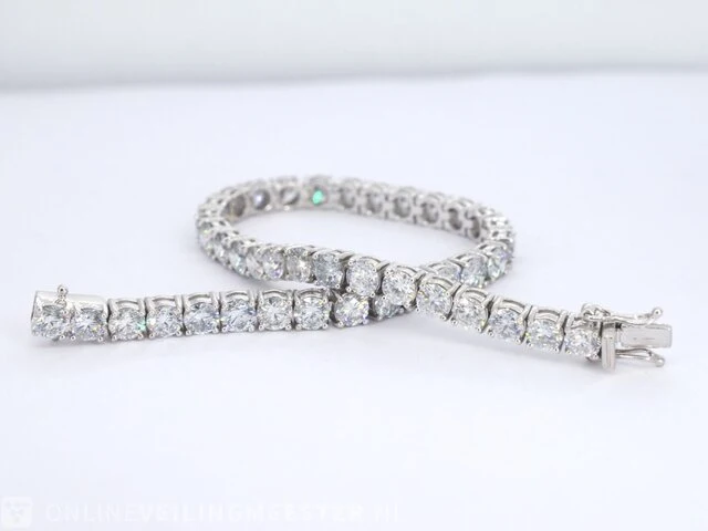 Witgouden armband met briljant geslepen diamanten 9.63 carat - afbeelding 5 van  8