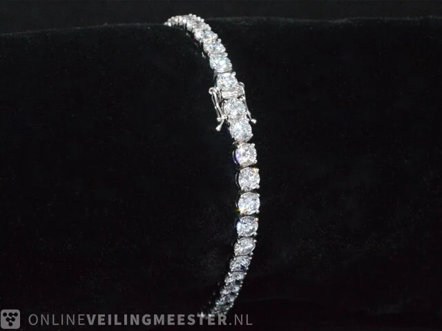 Witgouden armband met briljant geslepen diamanten 9.63 carat - afbeelding 6 van  8