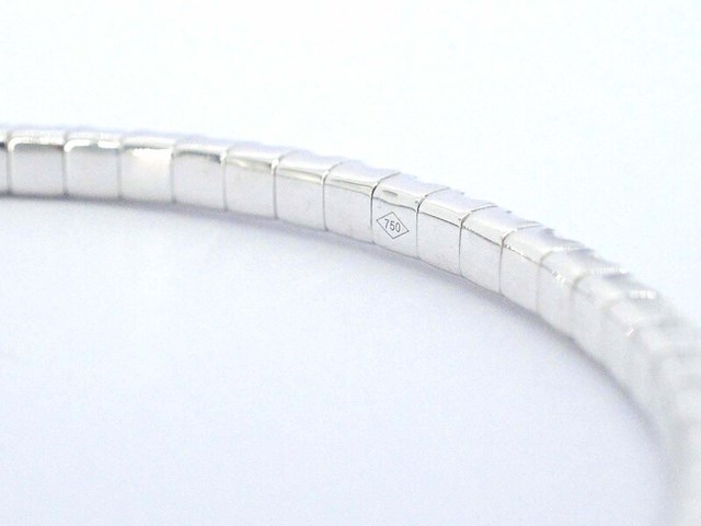 Witgouden armband met briljant geslepen diamanten en een onzichtbare sluiting - afbeelding 6 van  7