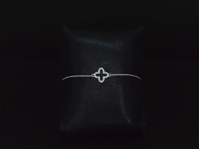 Witgouden armband met diamant - afbeelding 4 van  9