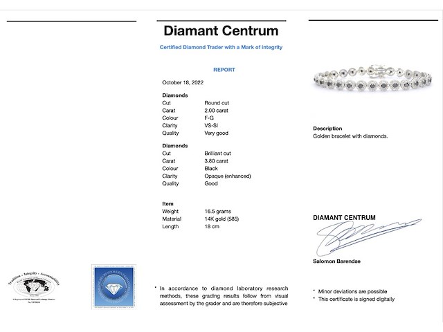 Witgouden armband met diamanten en briljanten 5.80 carat - afbeelding 3 van  7