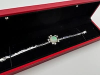 Witgouden armband met diamanten en een bijzondere opaal natuurlijk , goud