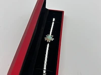 Witgouden armband met diamanten en een bijzondere opaal natuurlijk , goud - afbeelding 2 van  6