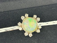 Witgouden armband met diamanten en een bijzondere opaal natuurlijk , goud - afbeelding 3 van  6