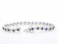 Witgouden armband met diamanten en saffieren 6.20 carat - afbeelding 4 van  8