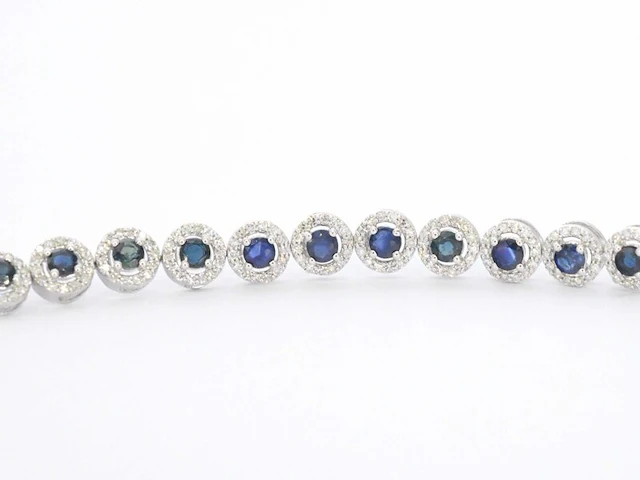 Witgouden armband met diamanten en saffieren 6.20 carat - afbeelding 5 van  8