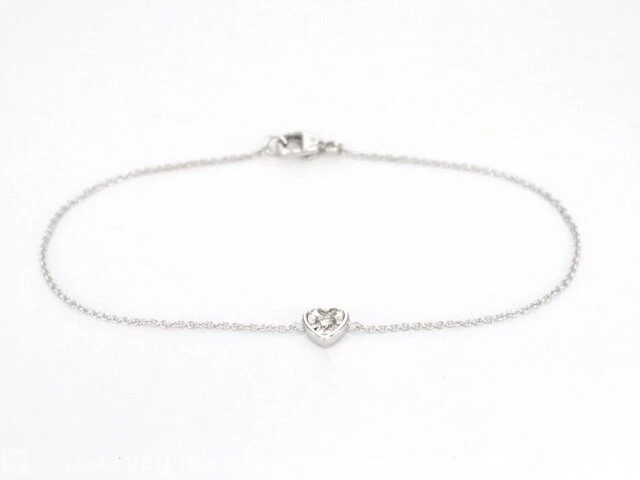 Witgouden armband met diamanten hartje 0.10 carat - afbeelding 1 van  8