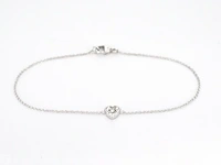 Witgouden armband met diamanten hartje 0.10 carat - afbeelding 1 van  8