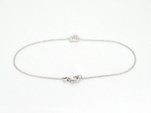 Witgouden armband met diamanten hartje 0.10 carat - afbeelding 4 van  8